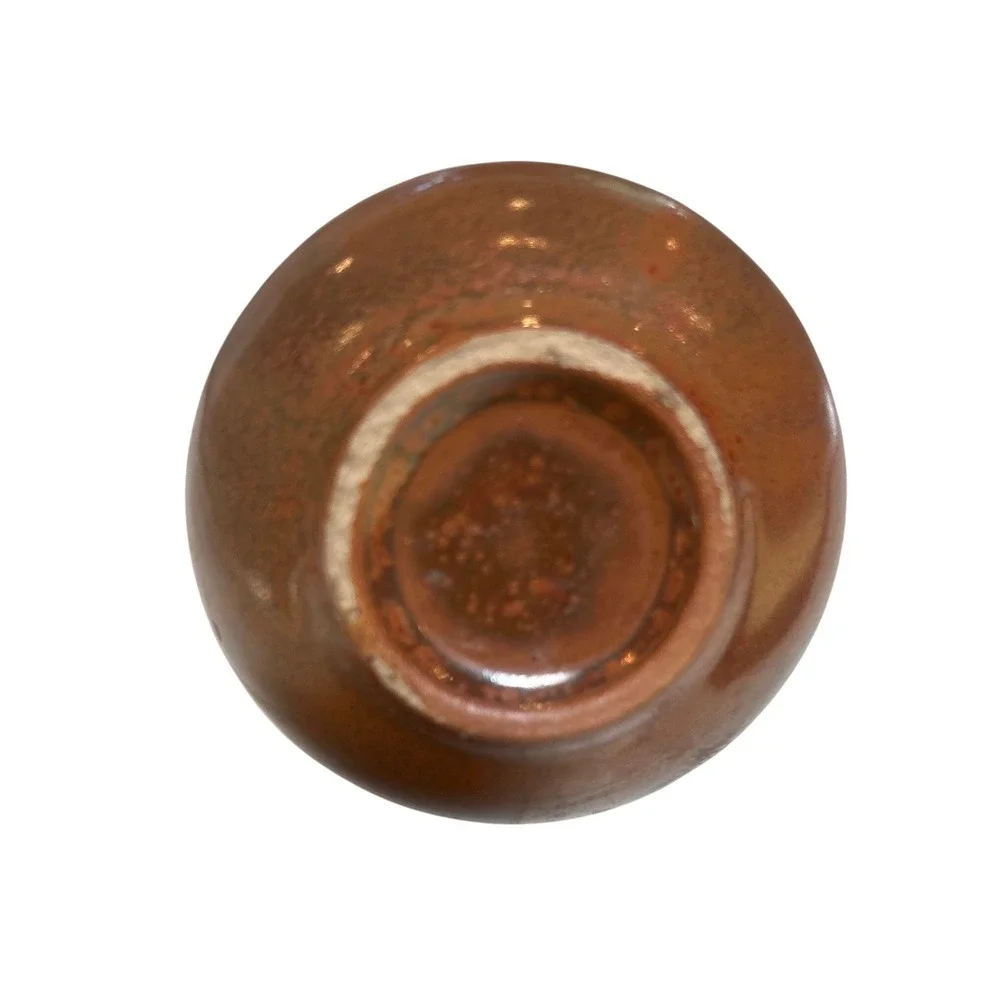Vintage Studio Pottery Bud Vase Rust Terracotta Floral Stoneware Small 4 inch